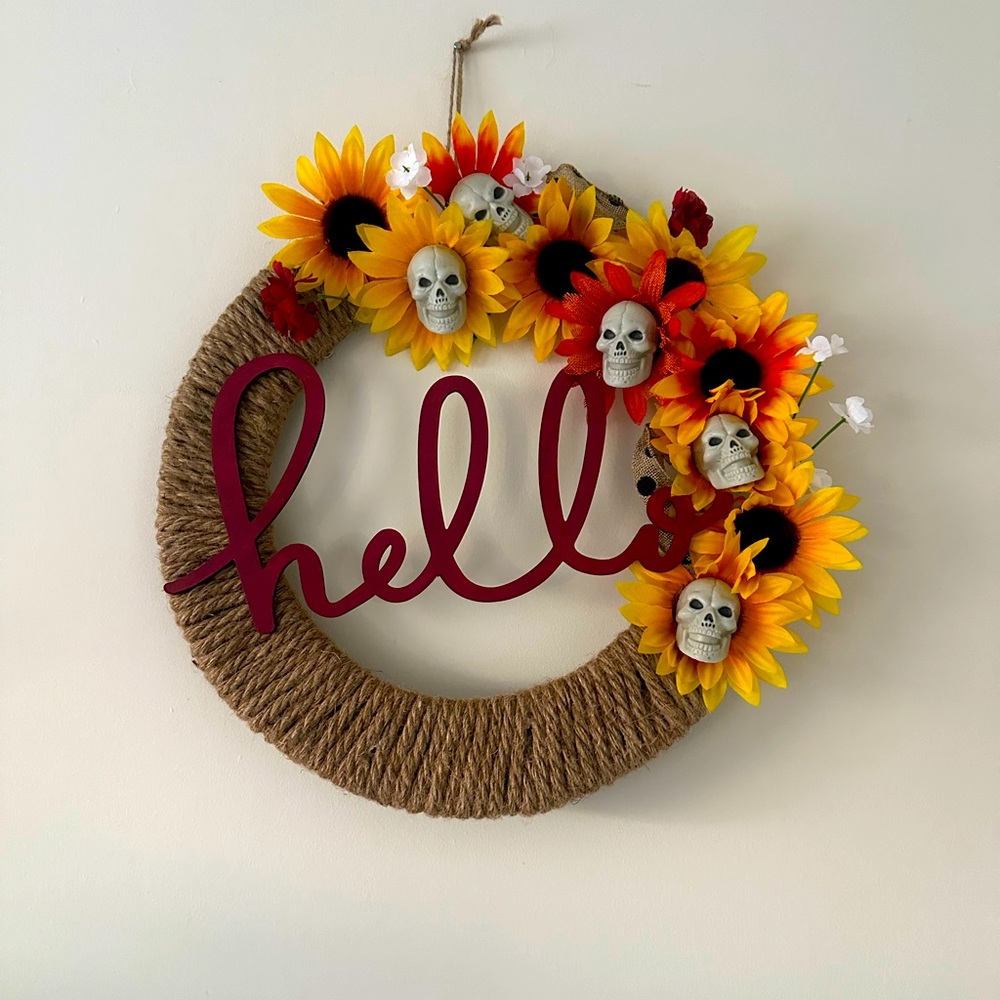 Skull Sunflower Wreath